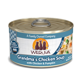 Weruva Grandma's Chicken Soup with Chicken & Pumpkin Grain-Free Canned Cat Food, 3-oz can, case of 24