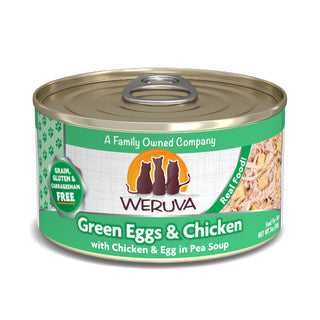 Weruva Green Eggs & Chicken Grain-Free Canned Cat Food, 3-oz can, case of 24