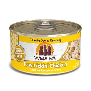 Weruva Paw Lickin' Chicken in Gravy Grain-Free Canned Cat Food, 3-oz can, case of 24