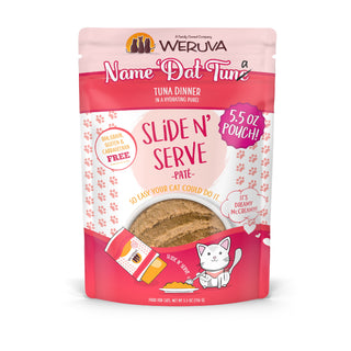 Weruva Slide N' Serve Name 'Dat Tuna Pate Grain-Free Cat Food Pouches, 5.5-oz pouch Case