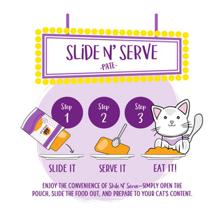 Weruva Slide N' Serve The Newly Feds Beef & Salmon Dinner Pate Grain-Free Cat Food Pouches, 2.8-oz pouch Case of 12