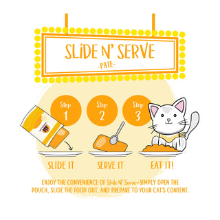 Weruva Slide N' Serve The Slice is Right Wild Caught Salmon Dinner Pate Grain-Free Cat Food Pouches, 2.8-oz pouch, case of 12