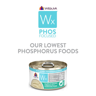 Weruva Wx Phos Focused Tilapia & Chicken Formula Grain-Free Puree Wet Cat Food, 3-oz can, case of 12