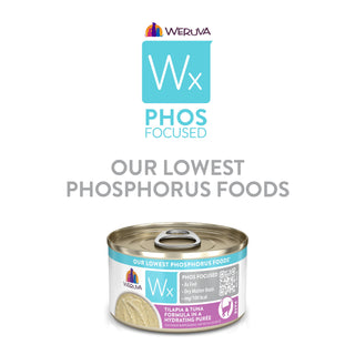 Weruva Wx Phos Focused Tilapia & Tuna Formula Grain-Free Puree Wet Cat Food, 3-oz can, case of 12