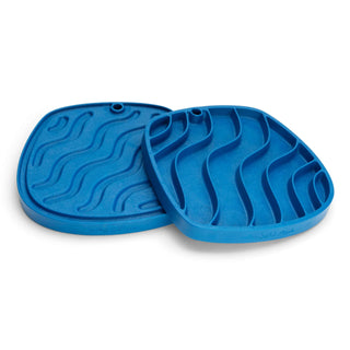 West Paw Seaflex Waves Feast Mat Lick Mat for Dogs, Marine Blue