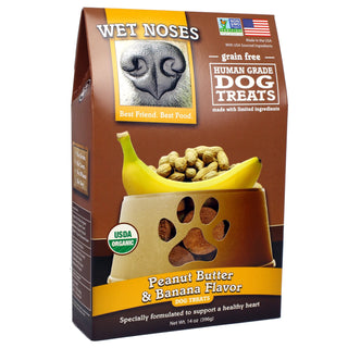 Wet Noses Grain-Free Peanut Butter & Banana Organic Dog Treats, 14-oz Bag