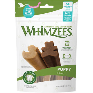 WHIMZEES Puppy Dental Dog Treats, Med/Large, 14 count