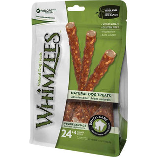 WHIMZEES Veggie Sausage Dental Dog Treats, Small, 28 Count