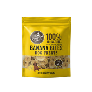 Wholesome Pride Pet Treats Banana Bites Dehydrated Dog Treats, 8-oz bag