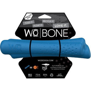 WO Bone Dog Toy, Blue, Medium/Large