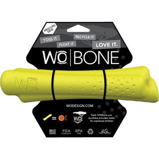 WO Bone Dog Toy, Yellow, Medium/Large