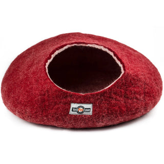 Yeti Wool Pet Cave Bed, Red